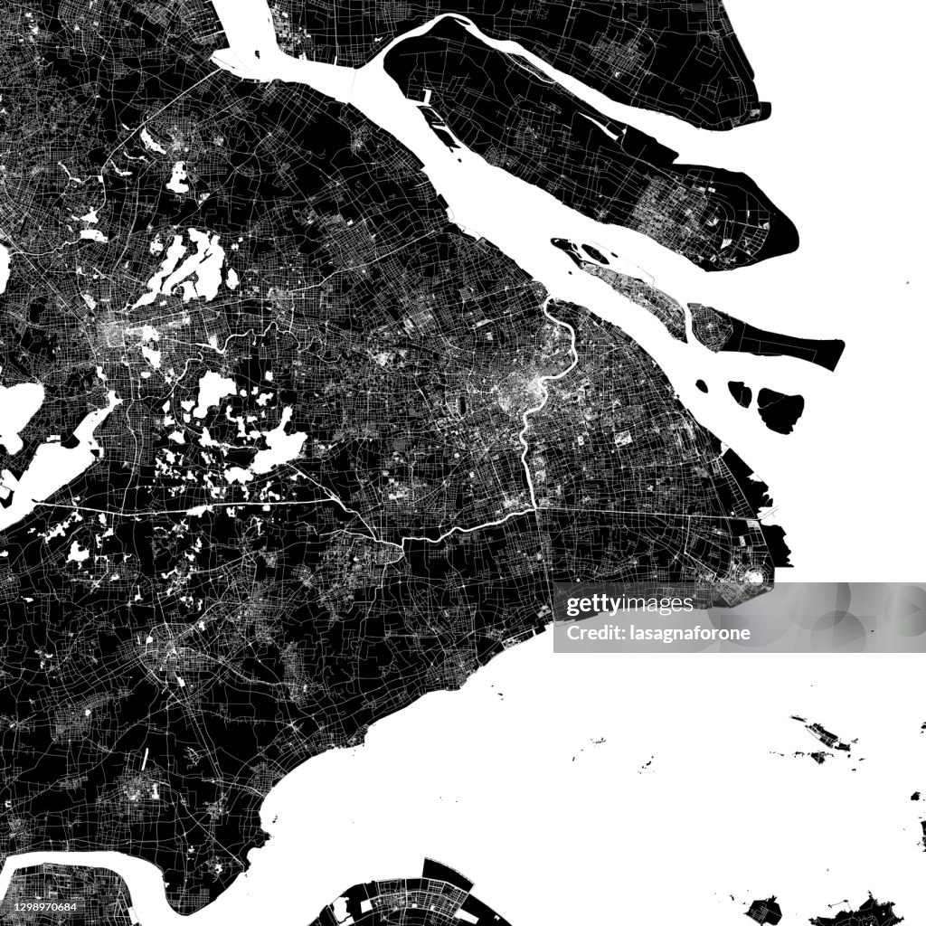 Greater Shanghai, China Vector Map