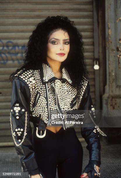 LaToya Jackson appears on the set of her video for the song "You Blew" on August 9, 1988 in New York City.