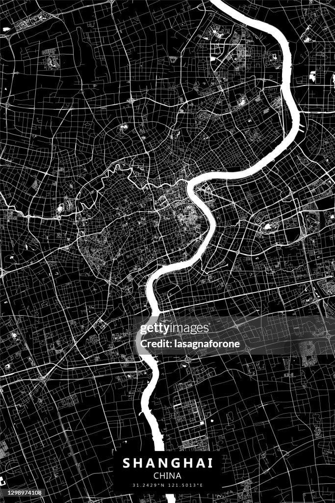 Shanghai, China Vector Map