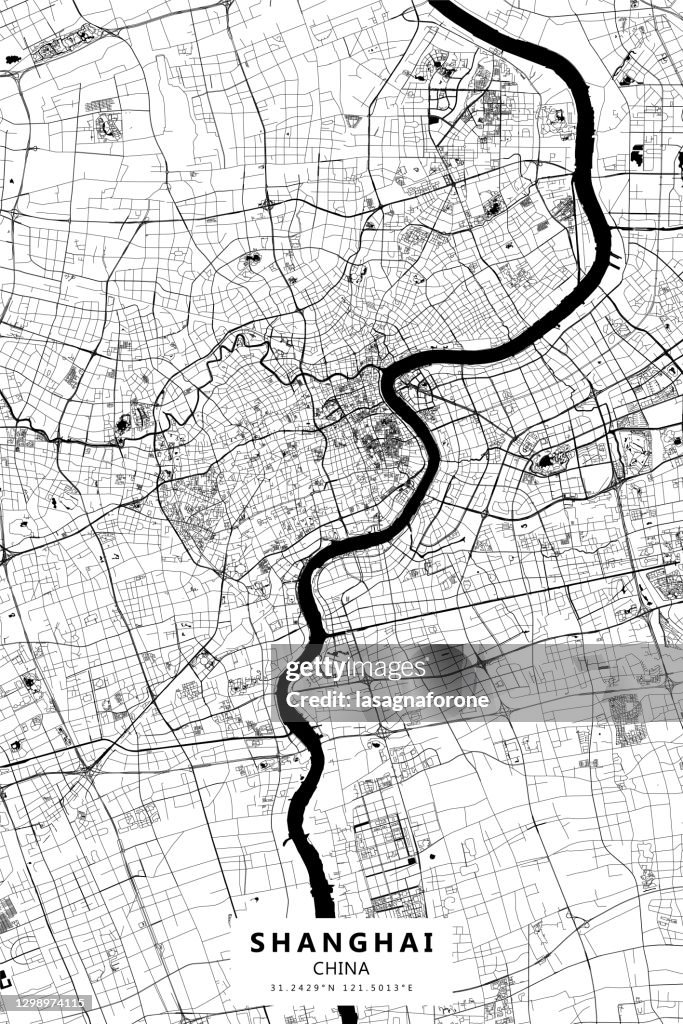 Shanghai, China Vector Map