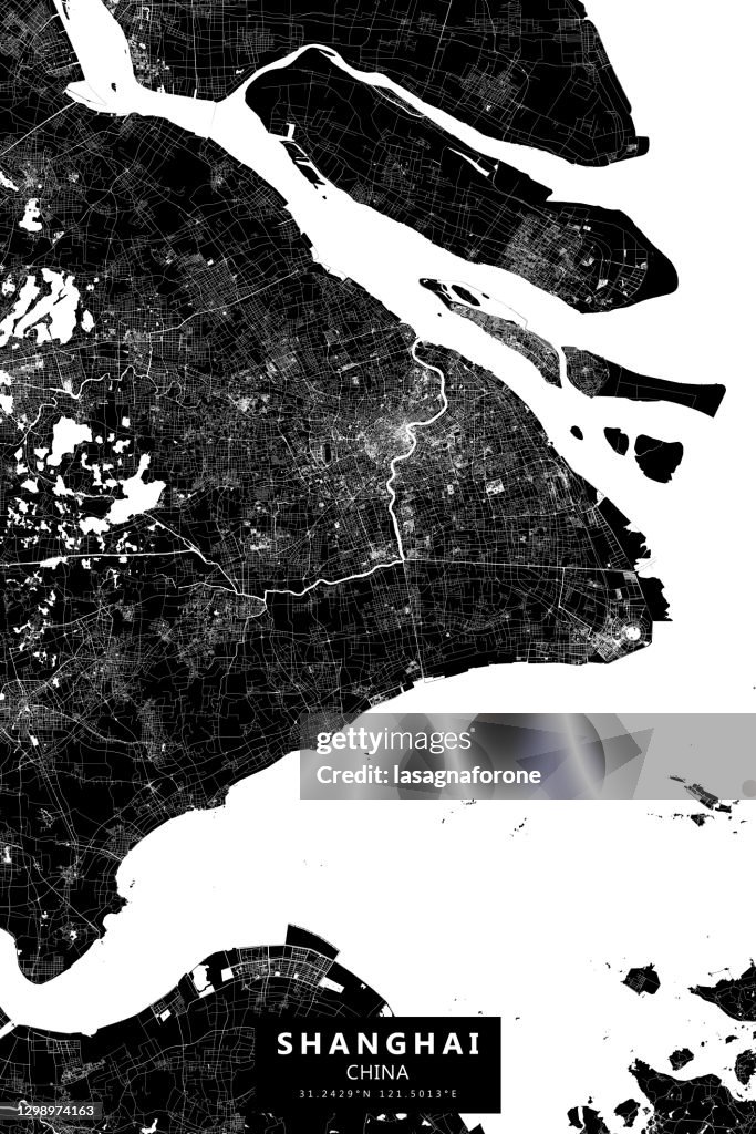 Mapa vectorial de Greater Shanghai, China