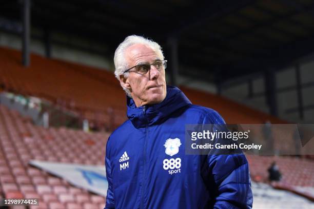 Mick McCarthy, manager of Cardiff arrives prior to the Sky Bet Championship match between Barnsley and Cardiff City at Oakwell Stadium on January 27,...