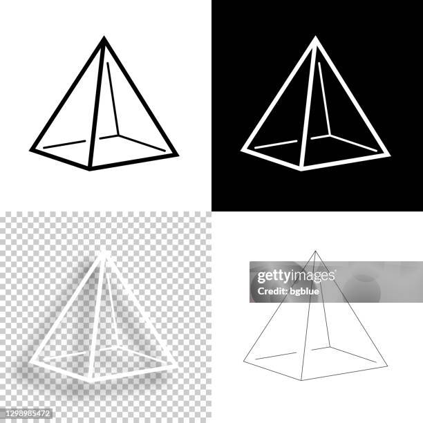 bildbanksillustrationer, clip art samt tecknat material och ikoner med pyramid. ikon för design. tom, vit och svart bakgrund - ikonen linje - pyramid