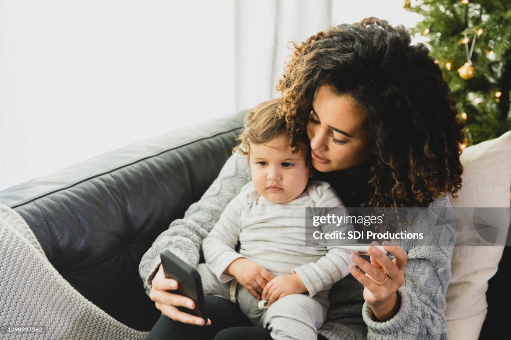 Worried mom talks with son's doctor during telemedicine visit