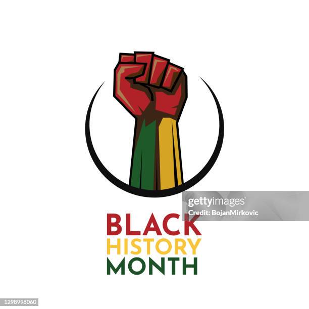 black history month card. vector - black civil rights stock illustrations