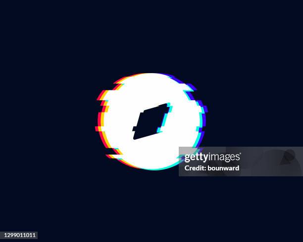 compass glitch icon - corruption abstract stock illustrations