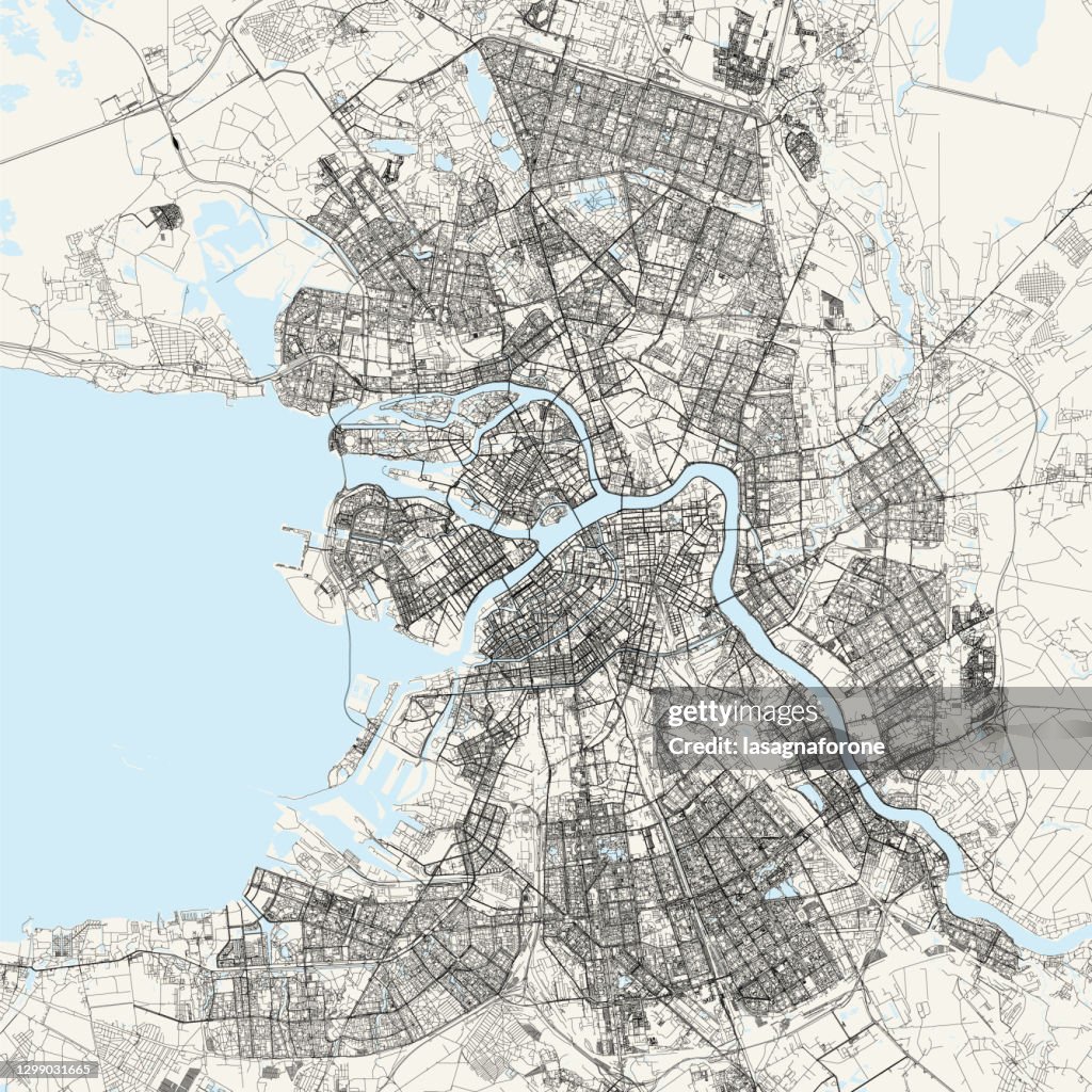 Saint Petersburg, Russia Vector Map