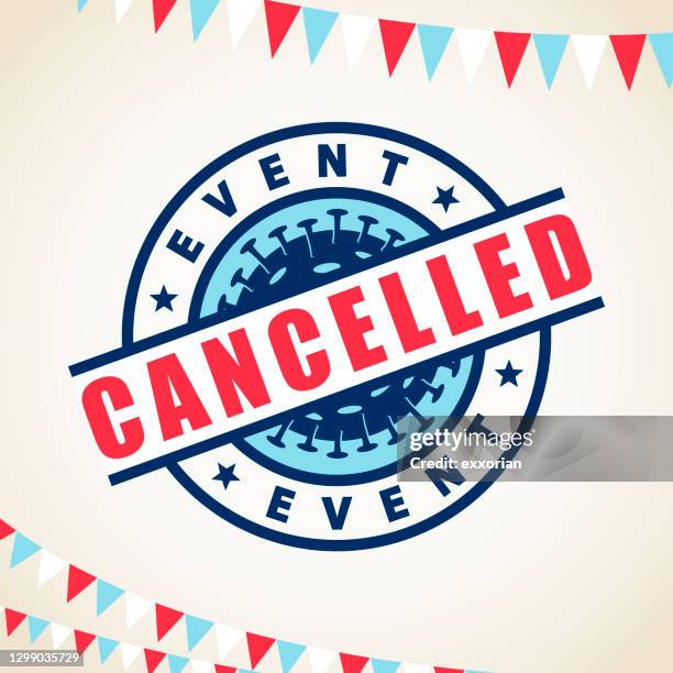 cancelled due to coronavirus - postpone stock illustrations