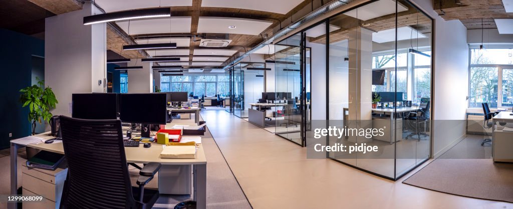 Interior Of An Empty Modern Loft Office open space