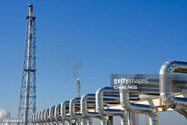 View of the No.1 Gas Processing Plant operated by China National Petroleum Corporation at Bagtyyarlyk contractual PSA territory on December 5, 2020...