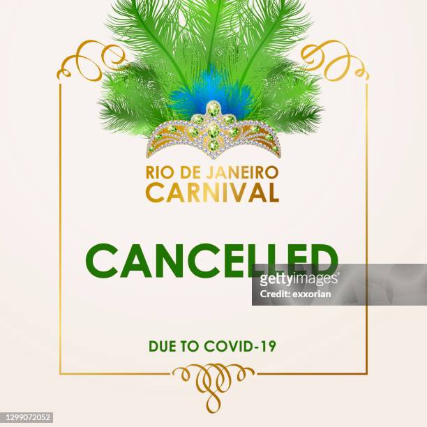 rio de janeiro carnival cancelled - brazilian headdress stock illustrations