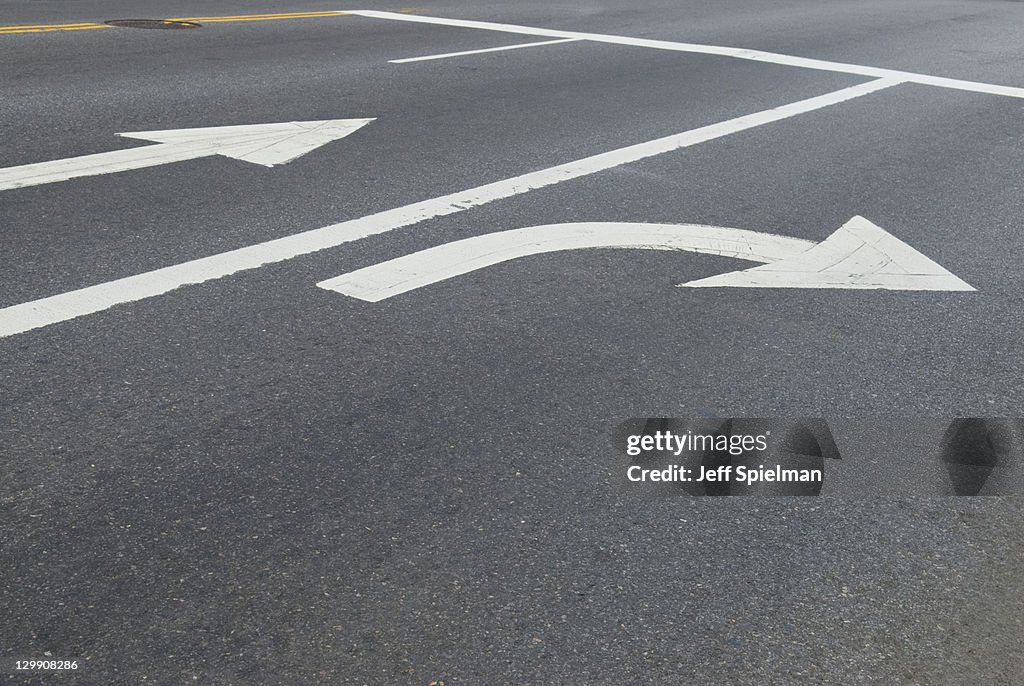 Directional Arrows on a Street