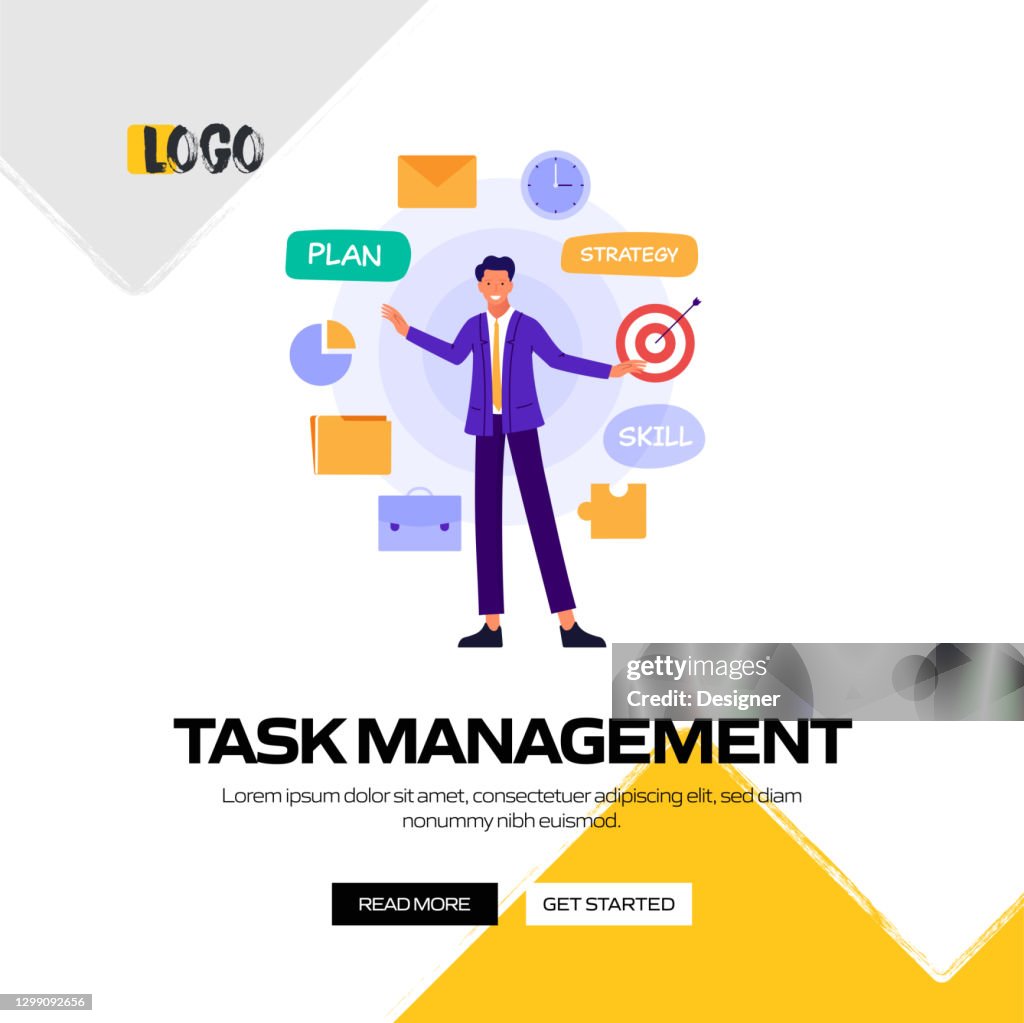 Task. Let Banner Task Management Concept Vector Illustration For Website Banner ...