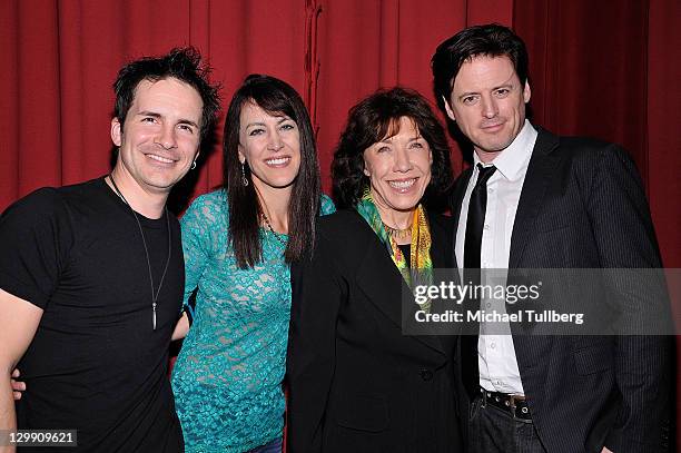 Comedians Hal Sparks, Stephanie Miller, Lily Tomlin and John Fugelsang arrive at the Sexy Liberal Tour benefiting the Trevor Project at Wadsworth...