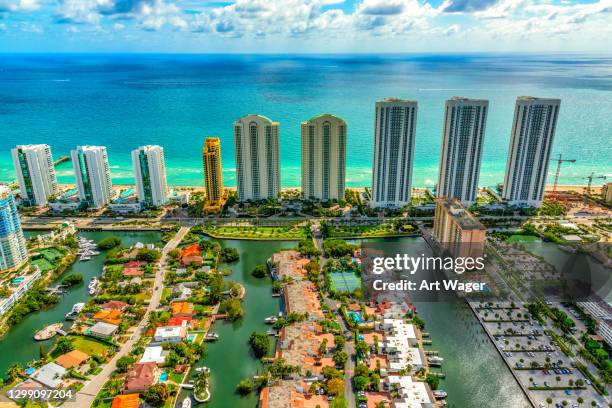 south florida coastal aerial - fort lauderdale imagens e fotografias de stock