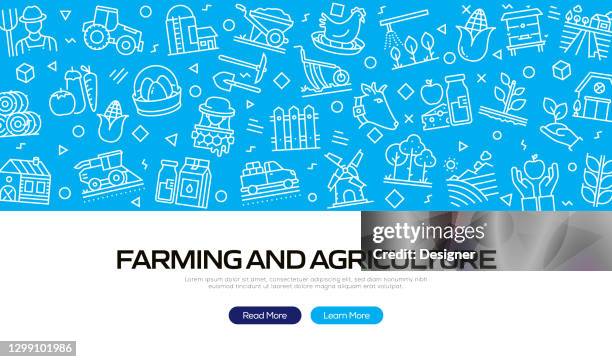 farming and agriculture related web banner with pattern design - bale background stock illustrations
