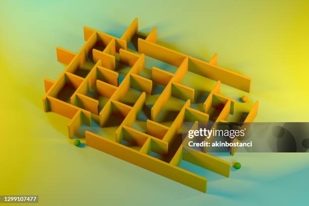 labyrint, labyrint, färggradient bakgrund - geometric maze bildbanksfoton och bilder