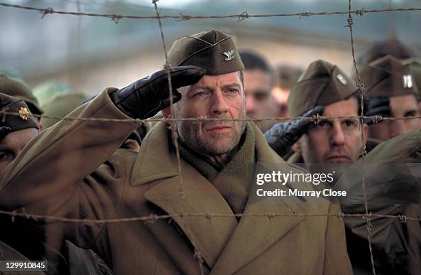 American actor Bruce Willis as Colonel William McNamara in a scene from the film 'Hart's War', 2002.