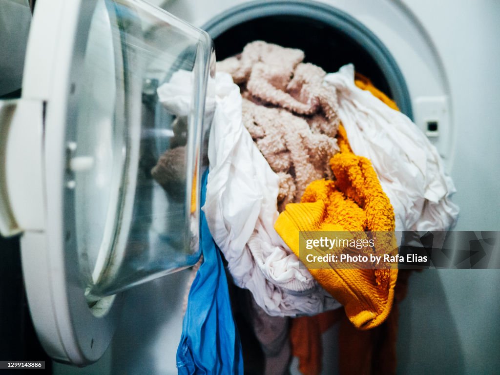 Clothes in the washng machine