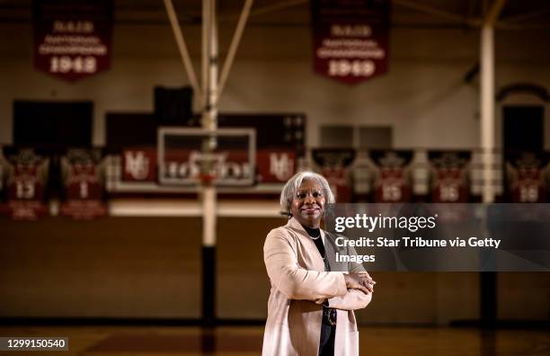 Hamline University President Fayneese Miller standing in the university's gym in St. Paul, MN, Wednesday, January 13, 2021. Miller is the new chair...