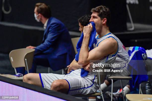 Damjan Rudez of Donar Groningen looks on during the Fiba Europe Cup match between Donar Groningen and BC Parma at Maaspoort on January 28, 2021 in...