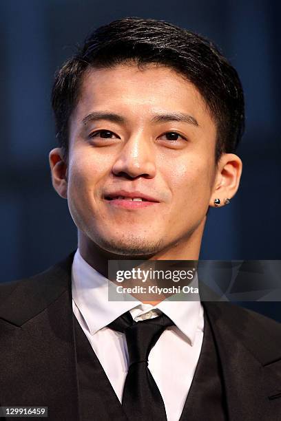 Actor Shun Oguri attends the 24th Tokyo International Film Festival Opening Ceremony at Roppongi Hills on October 22, 2011 in Tokyo, Japan. One of...