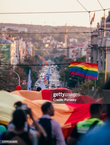 gay pride march - marching stock pictures, royalty-free photos & images