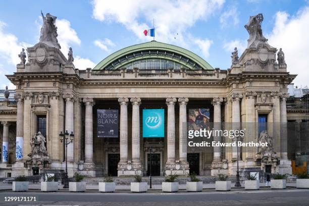 Outside view of the empty Grand Palais, during Paris Haute Couture Spring/Summer 2021 Collection, as part of Paris Fashion Week on January 25, 2021...