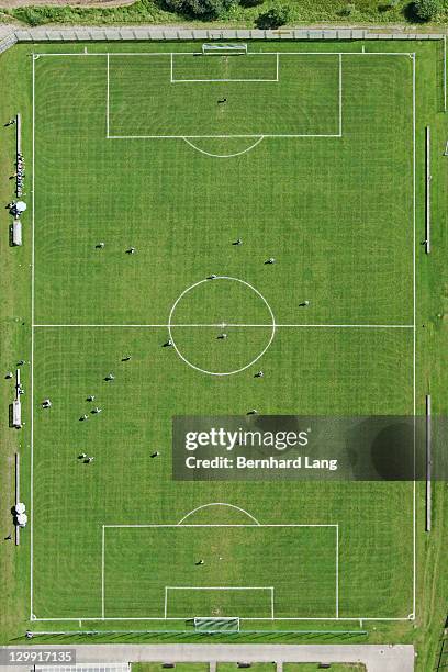 soccer filed, aerial view - vertical bildbanksfoton och bilder