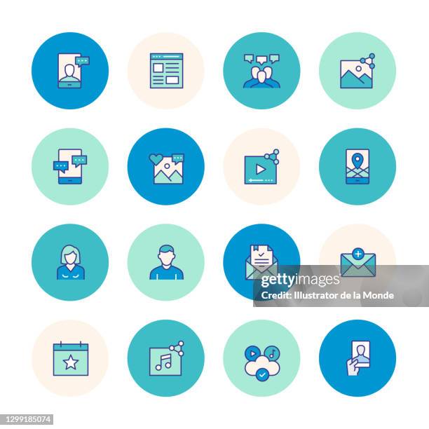 social media icons - share button stock illustrations