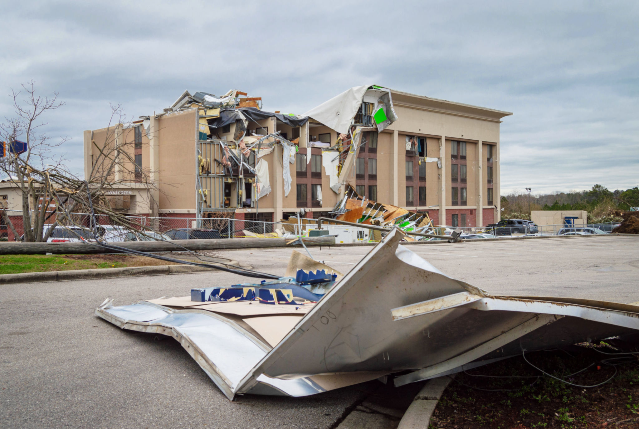 storm damage building