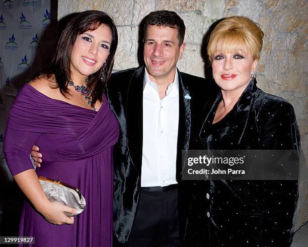 Angelica Vale, Otto Padron and Angelica Maria attend the Friends of the Orphans Second Annual All the World to One Child Gala at Fairchild Tropical...