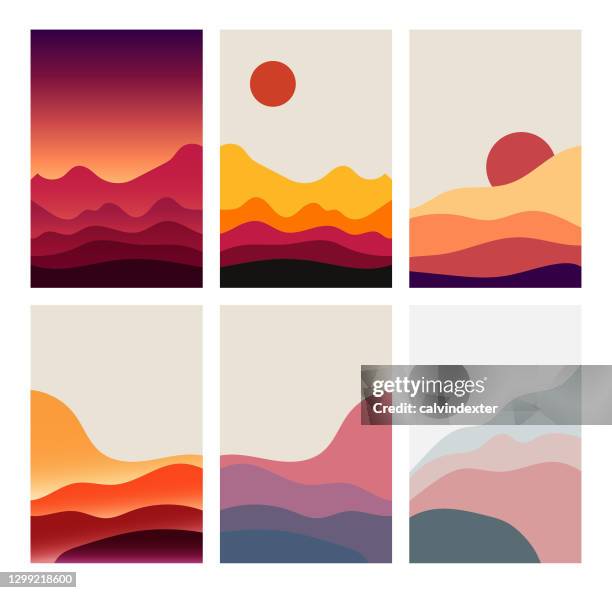 dessert poster design collection - tranquility stock illustrations