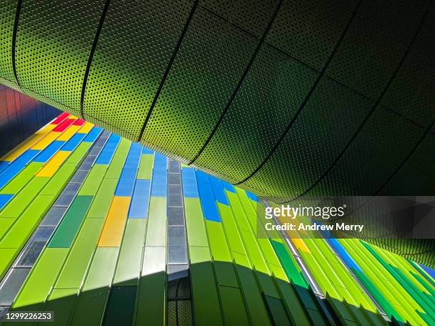colourful buildings and motorway overpass in business district sydney, australia - sydney architecture stock pictures, royalty-free photos & images