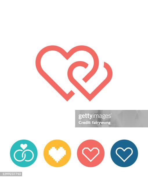 heart icon,love concept - vibrant color logo stock illustrations