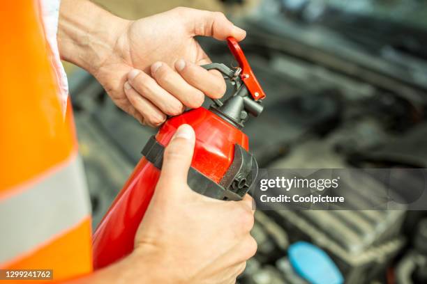 car breakdown - fire extinguisher stock pictures, royalty-free photos & images