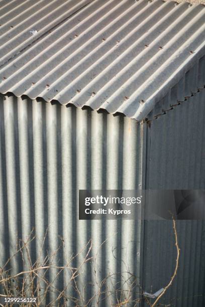 utility building or shed - greece - galvanized stock pictures, royalty-free photos & images