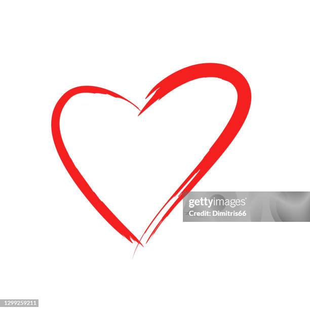 vector hand-drawn doodle heart icon - heart stock illustrations