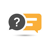 Feedback and Question - Answer Speech Bubbles Icon Vector Design.