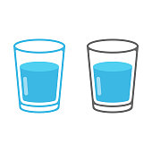Glass of Water Icon Vector Design.