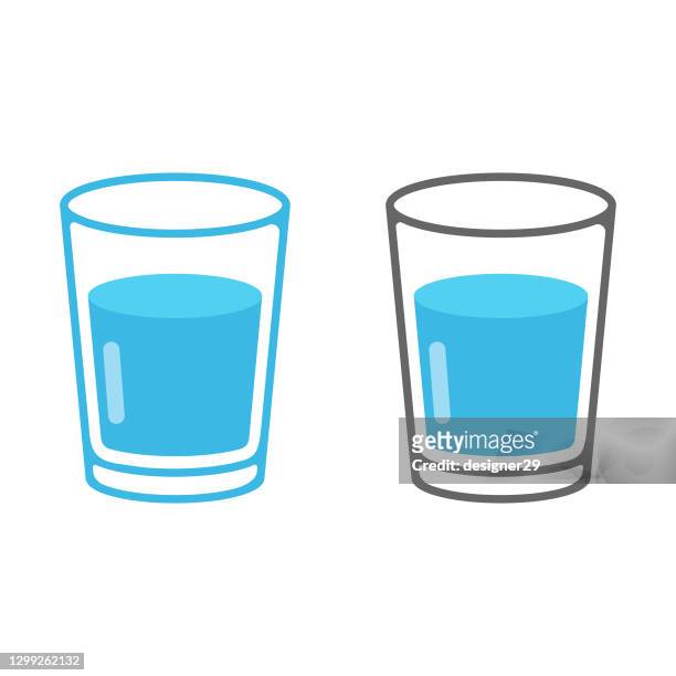 glass of water icon vector design. - drinking glass stock illustrations
