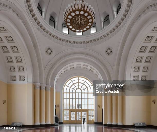 interior of the  central train station in armenia - central hall stock pictures, royalty-free photos & images