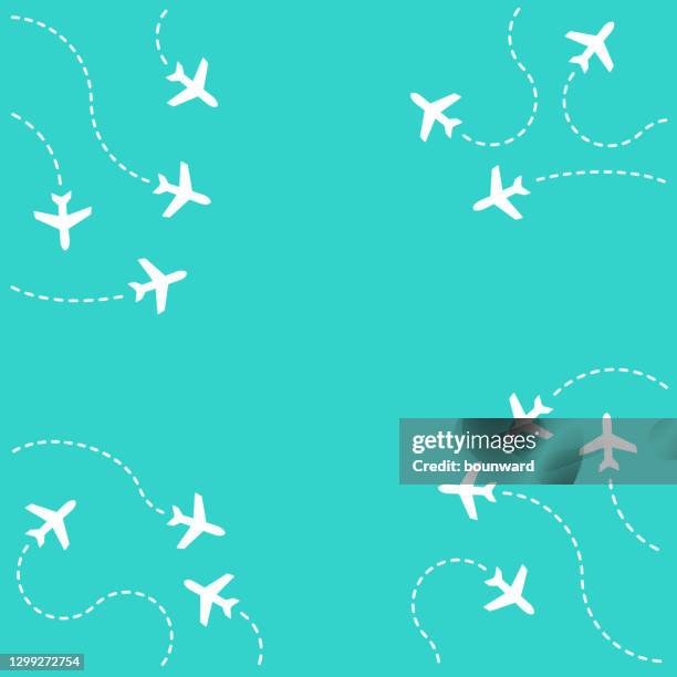ilustraciones, imágenes clip art, dibujos animados e iconos de stock de antecedentes de destinos de aviones voladores - vintage world map background