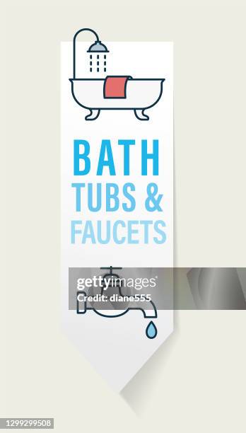 home improvement bathroom website sticker - bathroom shower repair stock illustrations