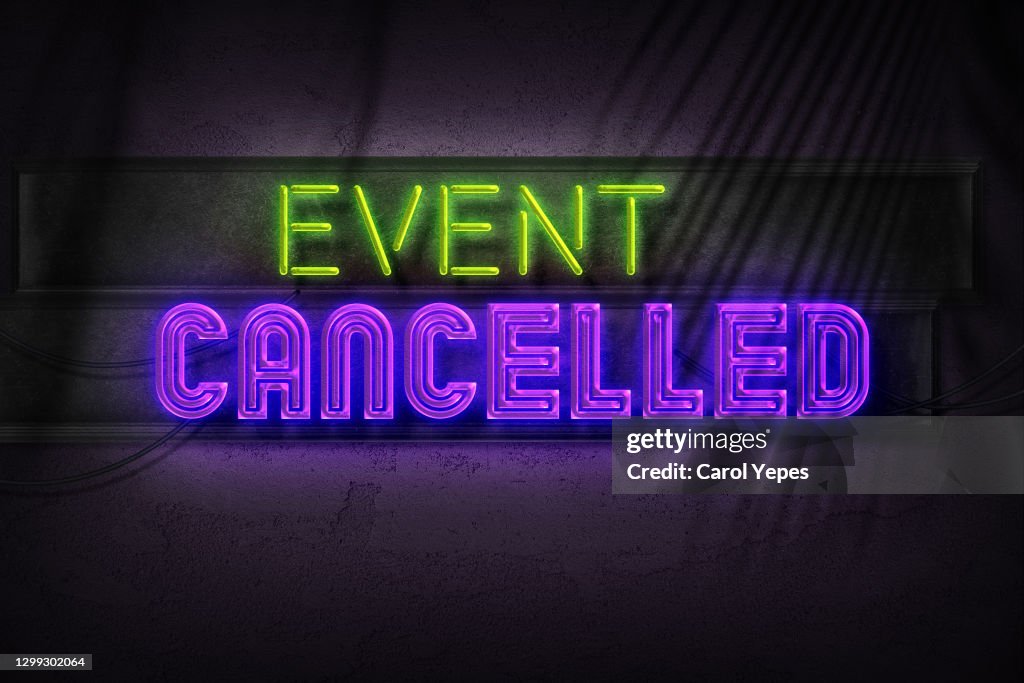 Event cancelled in neon style