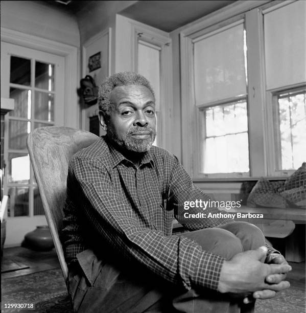 Portrait of American poet and playwright Amiri Baraka in his home, Newark, New Jersey, 1991.