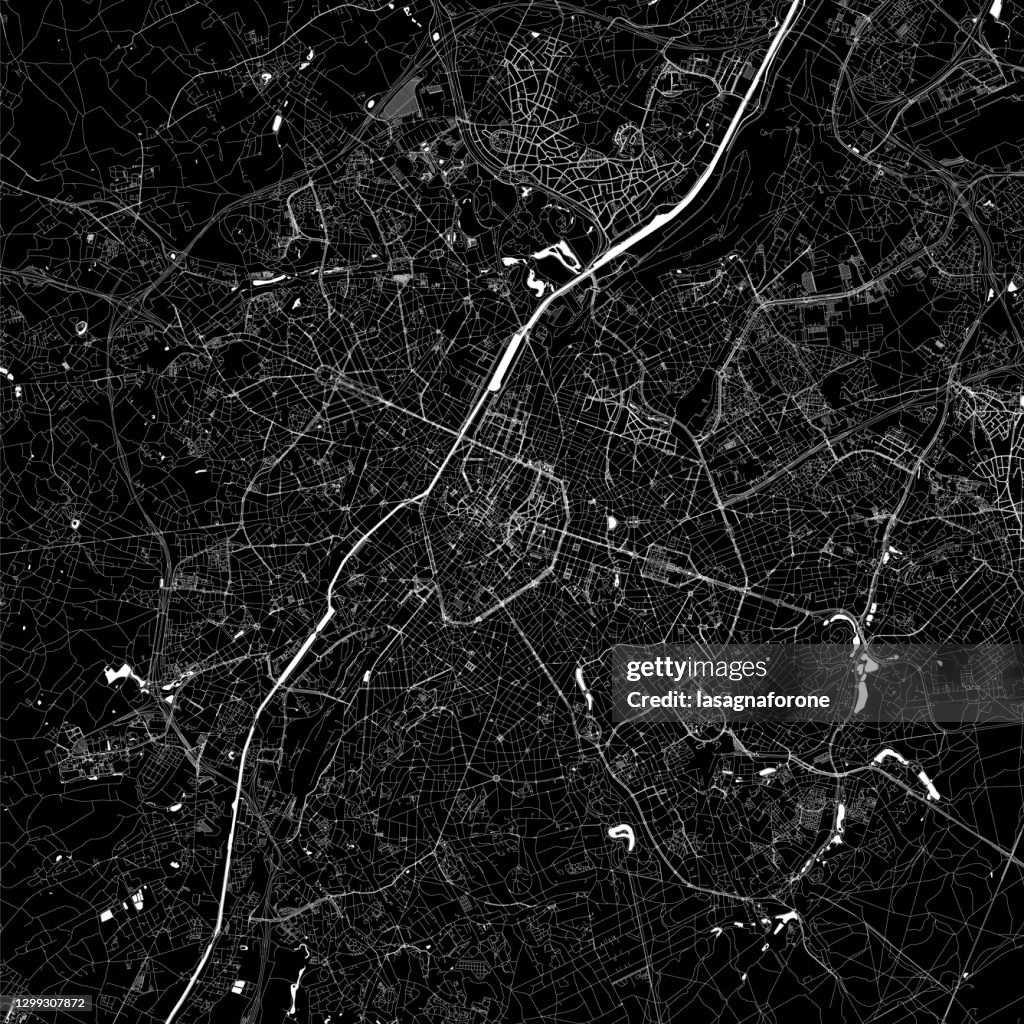 Brussels, Belgium Vector Map