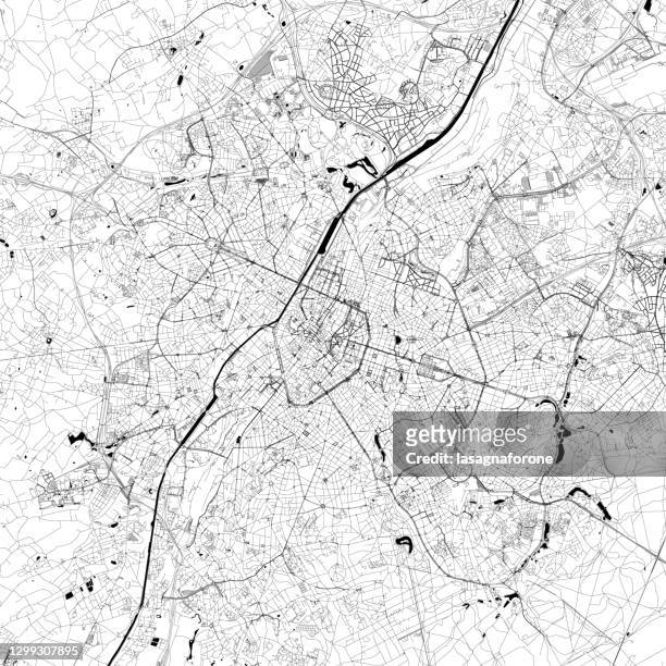 illustrazioni stock, clip art, cartoni animati e icone di tendenza di mappa vettoriale di bruxelles, belgio - street map