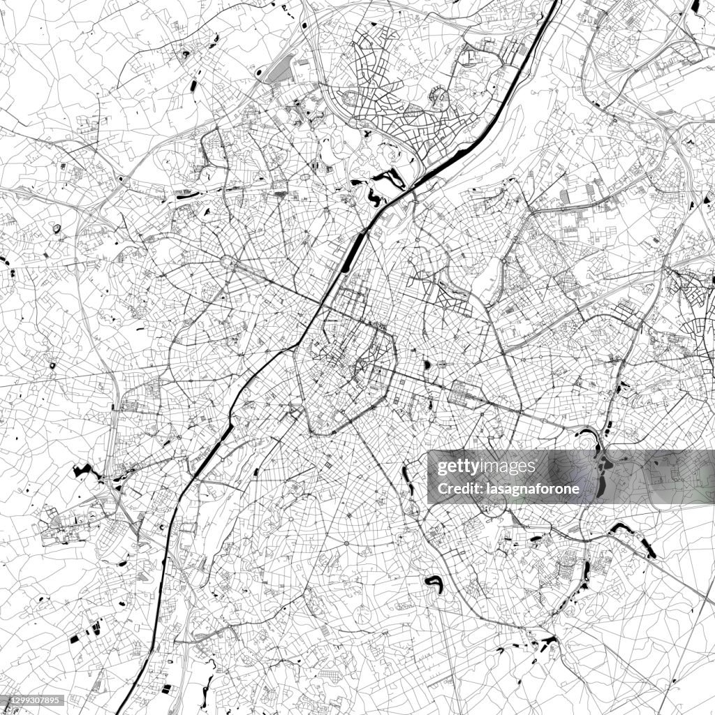 ブリュッセル、ベルギー ベクター マップ