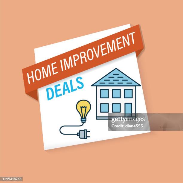 home improvement electrical website sticker - roofing services stock illustrations